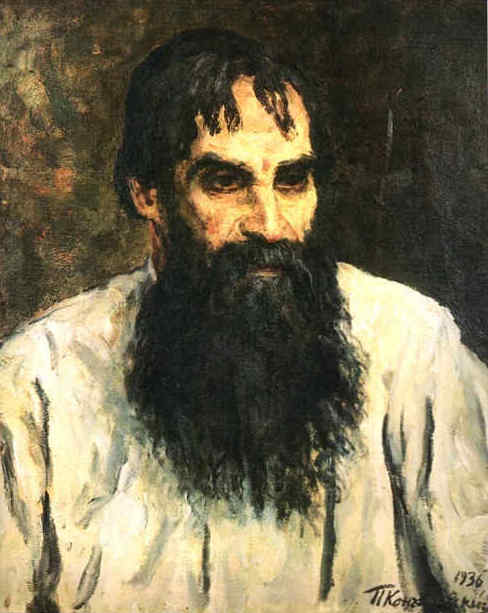 Portrait of national artist, a woodcarver, A. Ershov (1936) Pyotr Konchalovsky tablo - Dekolata