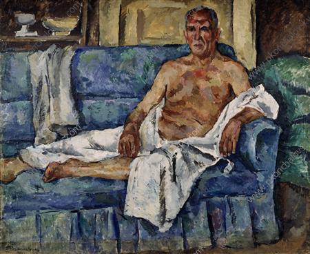Portrait of the Artist Alexander Leonidovich Vishnevsky (1920) – Pyotr Konchalovsky Tablo