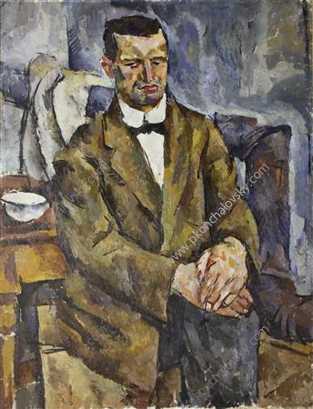 Portrait of the sculptor P. Bromirsky (1919) – Pyotr Konchalovsky Tablo