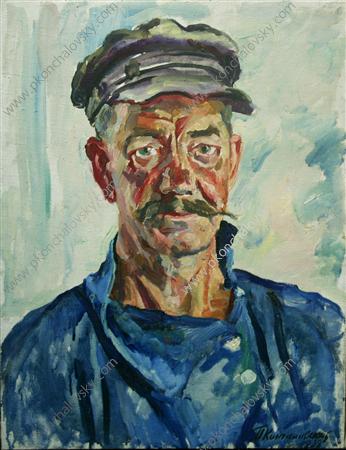 Portrait of worker Yakobchenko (1938) Pyotr Konchalovsky tablo - Dekolata