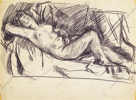 Reclining model (1923) Pyotr Konchalovsky tablo - Dekolata