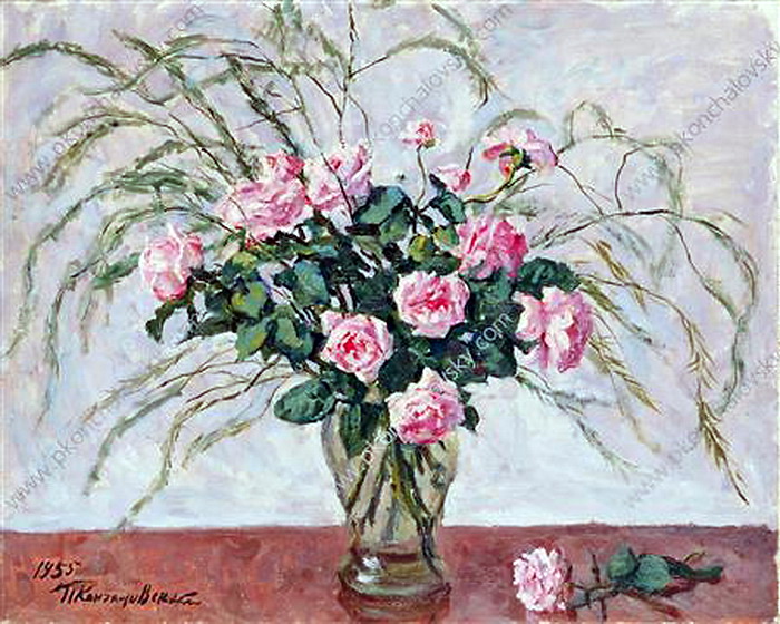 Roses and asparagus (1955) Pyotr Konchalovsky tablo - Dekolata