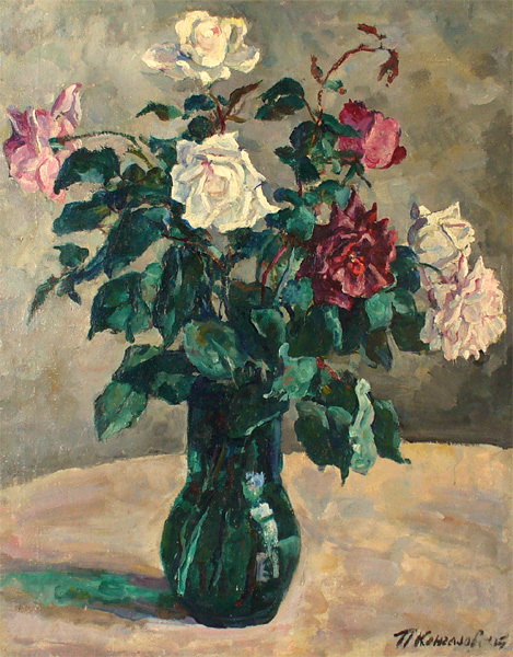 Roses in a Jug (1936) – Pyotr Konchalovsky Tablo