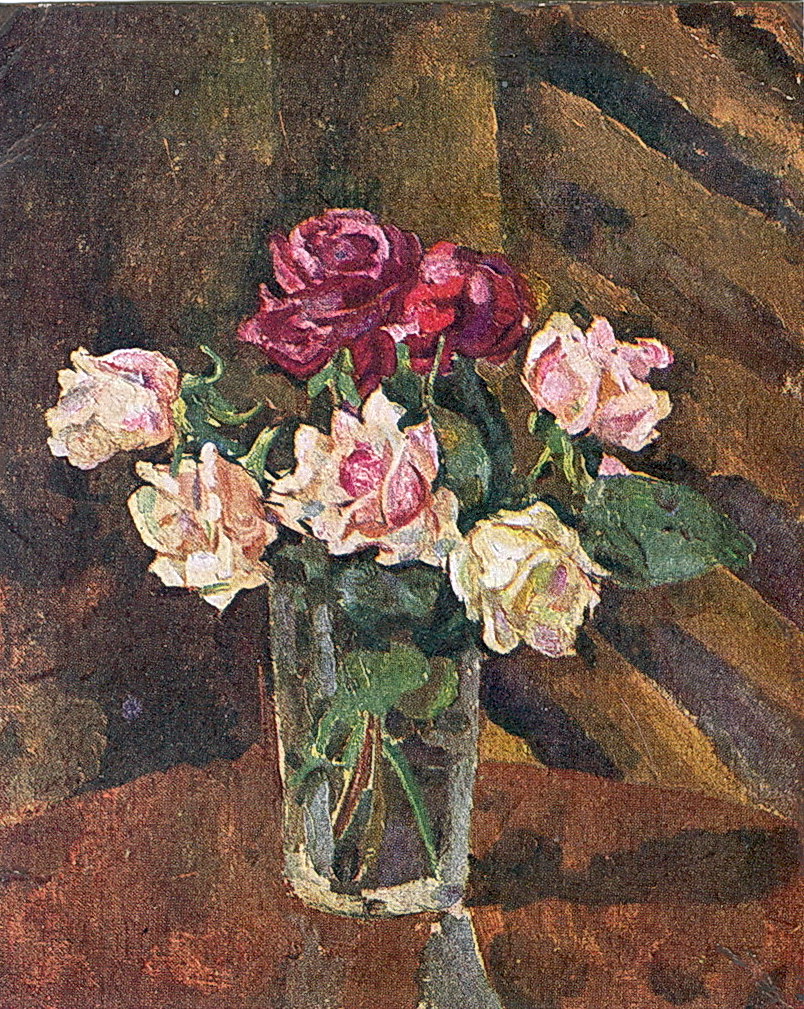 Roses in a glass Pyotr Konchalovsky tablo - Dekolata