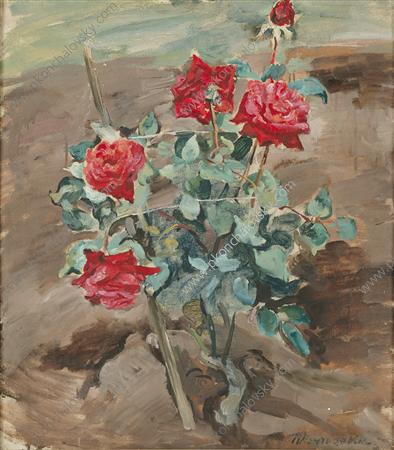 Roses in the ground (1935) Pyotr Konchalovsky tablo - Dekolata