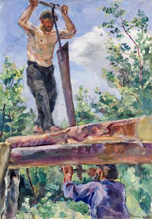 Sawyers (1932) Pyotr Konchalovsky tablo - Dekolata