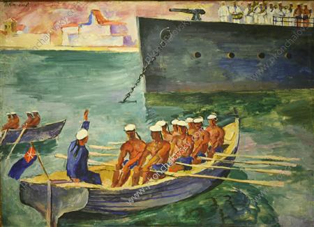 School of yungs. (Came the first). (1929) – Pyotr Konchalovsky Tablo