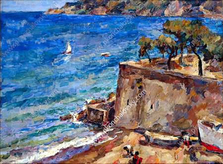 Seashore. Italy. (1924) Pyotr Konchalovsky tablo - Dekolata