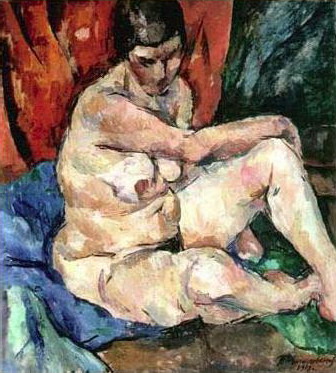 Seated Nude (1918) Pyotr Konchalovsky tablo - Dekolata