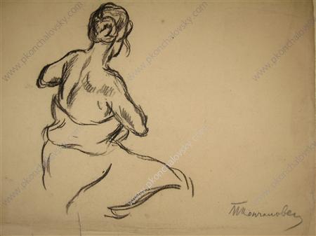 Seated model wrapped in drapery (1923) Pyotr Konchalovsky tablo - Dekolata