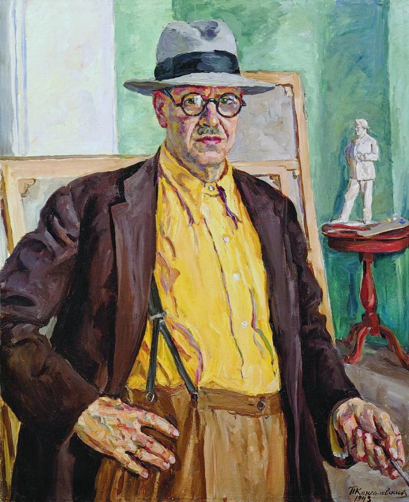 Self portrait (in yellow shirt) (1943) Pyotr Konchalovsky tablo - Dekolata