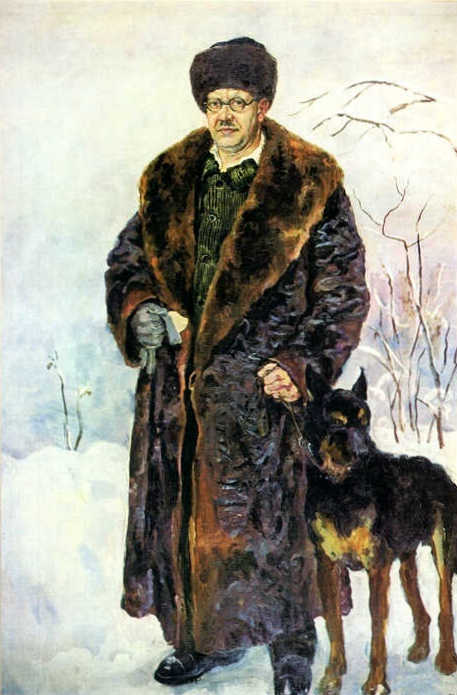 Self portrait with dog (1933) Pyotr Konchalovsky tablo - Dekolata