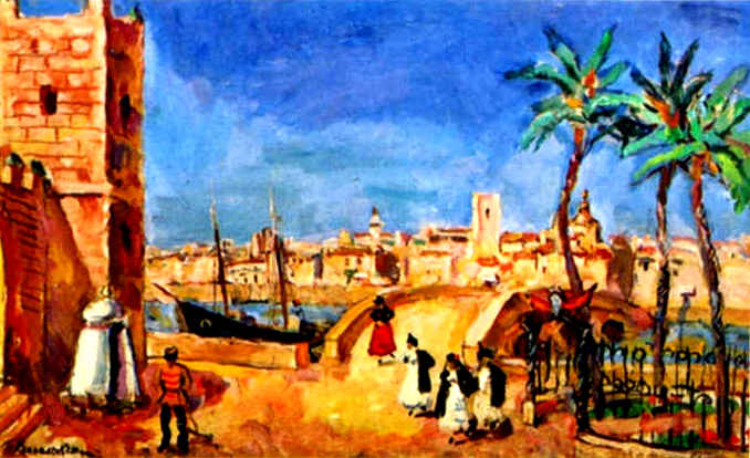 Set decor for opera 'Carmen' by Georges Bizet (1944) Pyotr Konchalovsky tablo - Dekolata