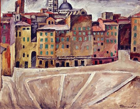 Siena. The urban landscape. (1912) Pyotr Konchalovsky tablo - Dekolata