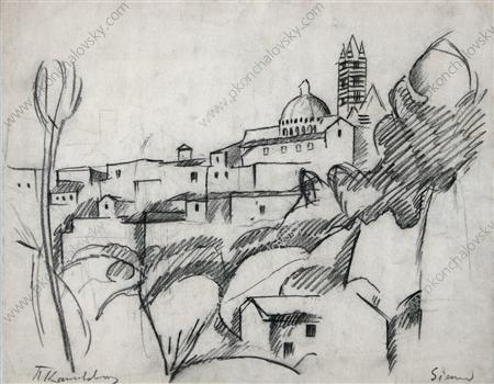 Sienna. The urban landscape. (1912) Pyotr Konchalovsky tablo - Dekolata