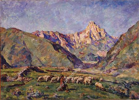 Sion. Shepherd and sheeps. (1927) Pyotr Konchalovsky tablo - Dekolata