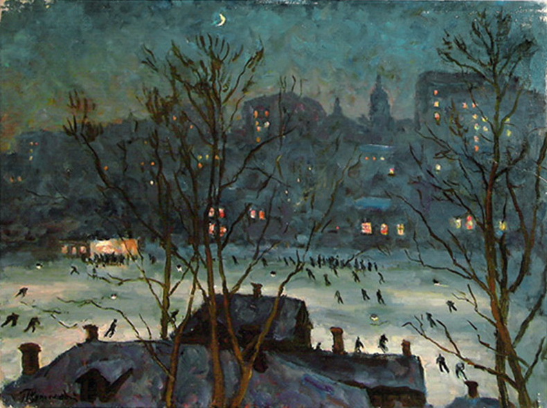 Skating Rink 'Dynamo' (1948) Pyotr Konchalovsky tablo - Dekolata