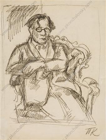 Sketch of portrait of of the writer Sukhotin (1934) Pyotr Konchalovsky tablo - Dekolata