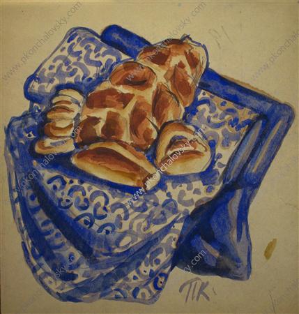 Sketch of still life with bread (1911) – Pyotr Konchalovsky Tablo