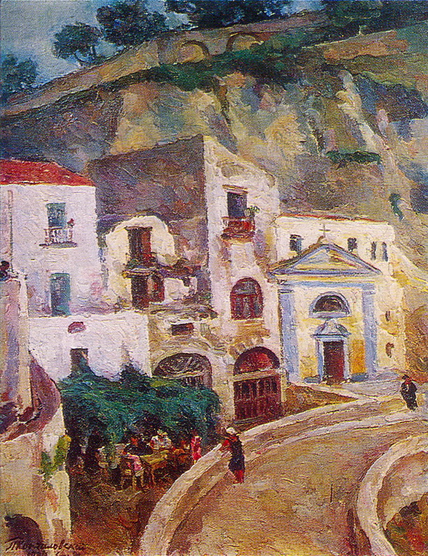Sorrento. Grave of Sylvester Shchedrin. (1924) – Pyotr Konchalovsky Tablo