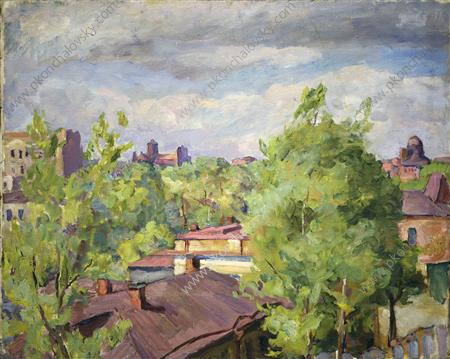 Spring. View from the window on Konyushkovskaya. (1944) Pyotr Konchalovsky tablo - Dekolata