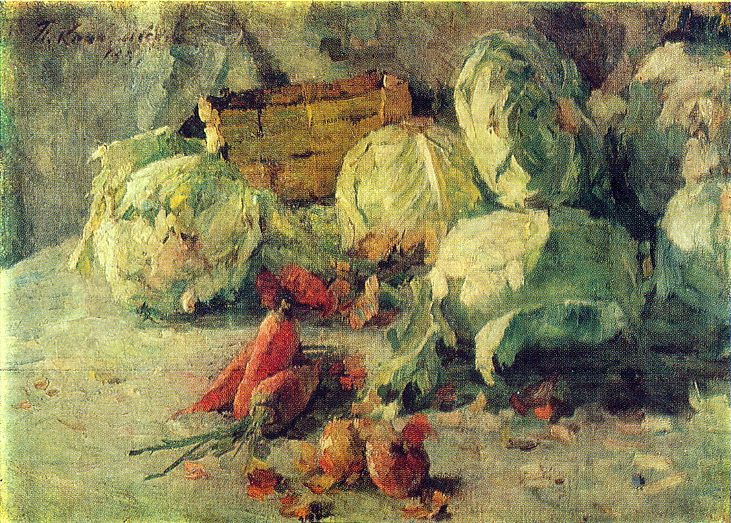 Still Life with Cabbage (1937) Pyotr Konchalovsky tablo - Dekolata