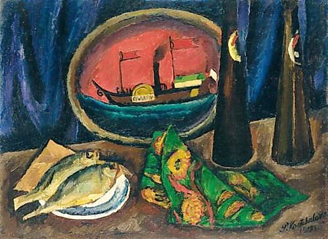 Still Life. Beer and roach. (1912) Pyotr Konchalovsky tablo - Dekolata