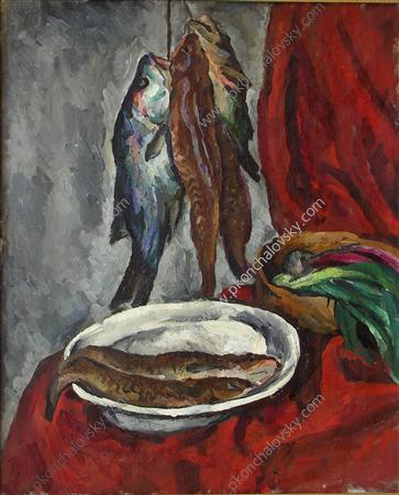 Still Life. Fish. (1917) Pyotr Konchalovsky tablo - Dekolata