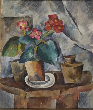 Still Life. Flowers in the banks. Begonias. (1918) Pyotr Konchalovsky tablo - Dekolata