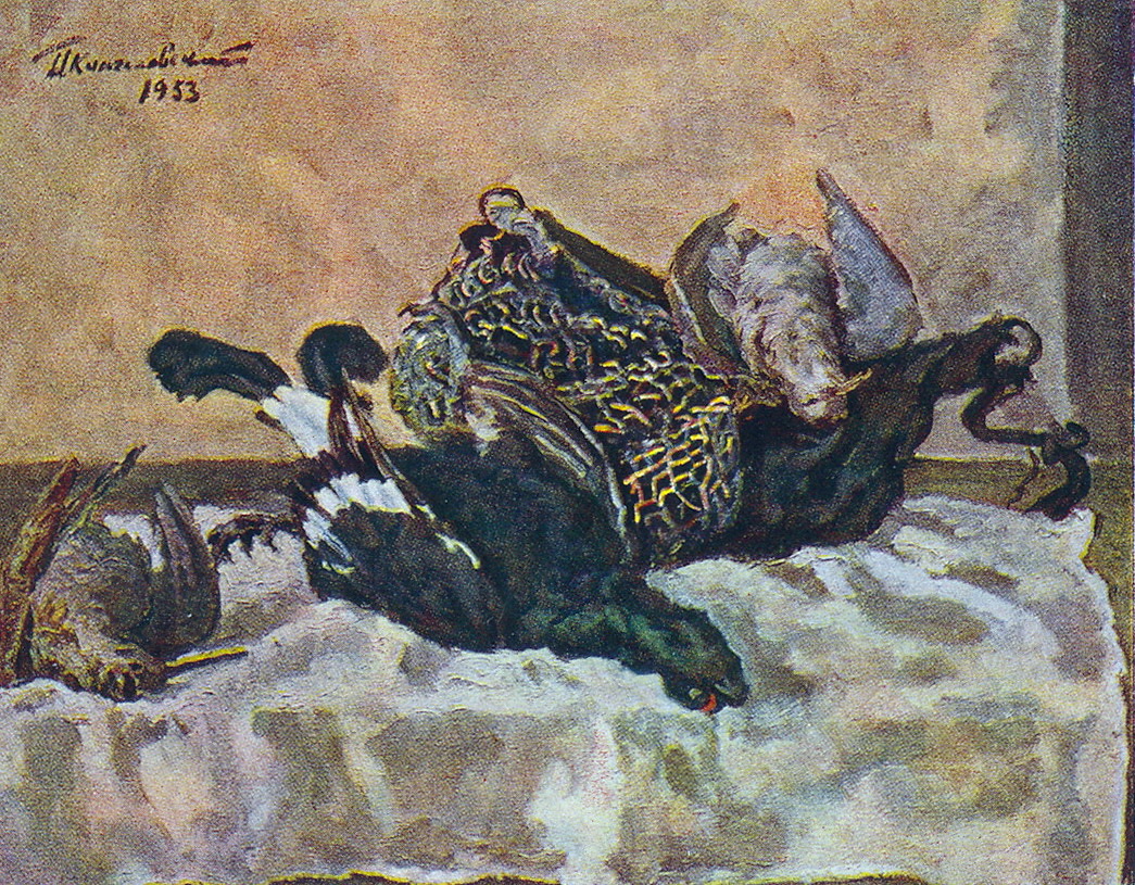 Still Life. Grouse and woodcock. (1953) Pyotr Konchalovsky tablo - Dekolata