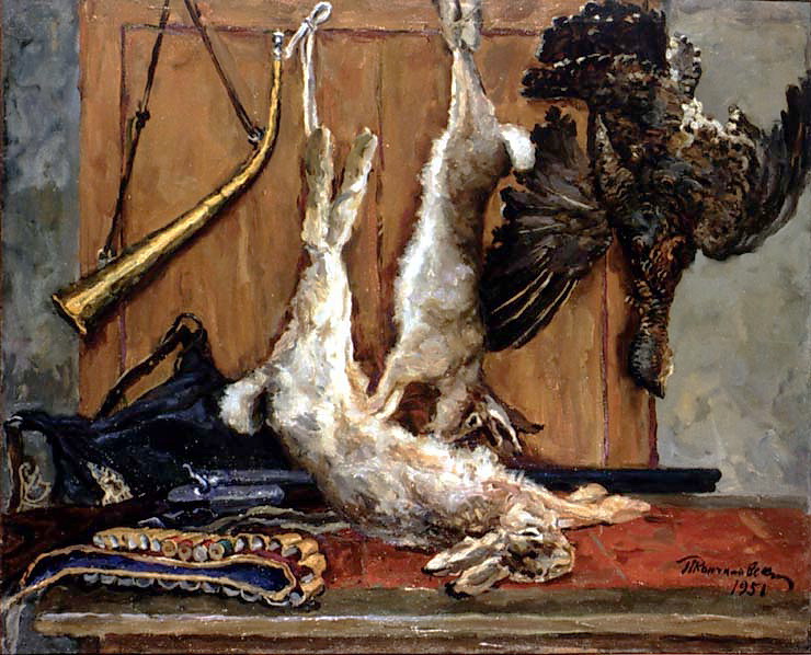 Still Life. Hares and grouse. (1951) Pyotr Konchalovsky tablo - Dekolata