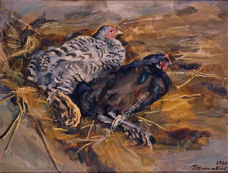 Still Life. Hens. (1930) Pyotr Konchalovsky tablo - Dekolata
