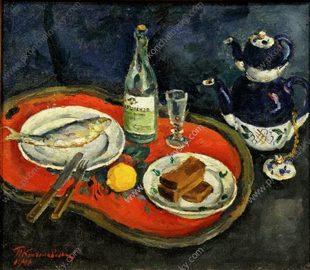 Still Life. It's time for tea. (1946) Pyotr Konchalovsky tablo - Dekolata