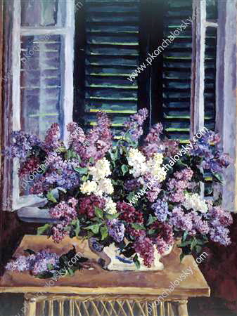 Still Life. Lilac against the green shutters. (1947) – Pyotr Konchalovsky Tablo