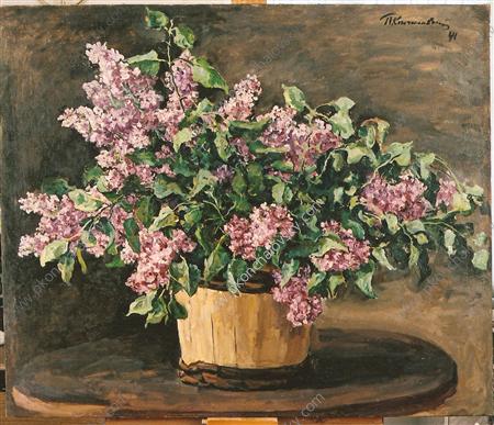 Still Life. Lilacs in a tub. (1941) Pyotr Konchalovsky tablo - Dekolata