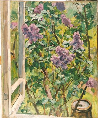 Still Life. Lilacs in the window. (1940) Pyotr Konchalovsky tablo - Dekolata