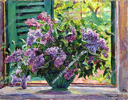 Still Life. Lilacs on the window. (1946) – Pyotr Konchalovsky Tablo