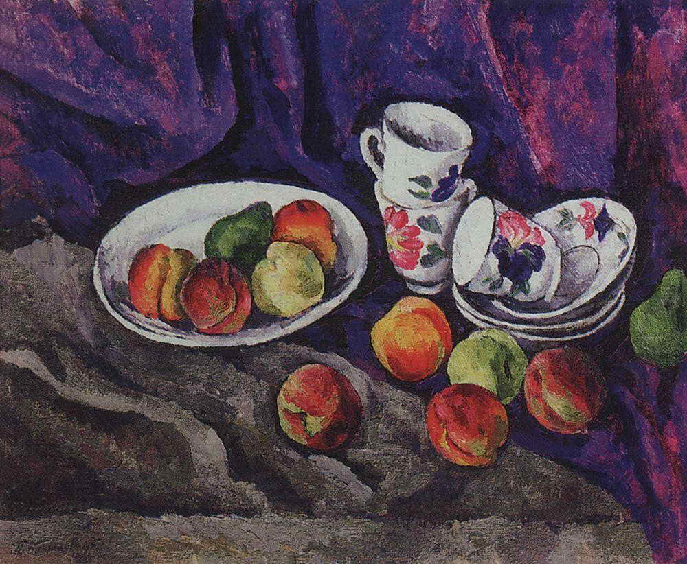Still Life. Peaches. (1916) Pyotr Konchalovsky tablo - Dekolata