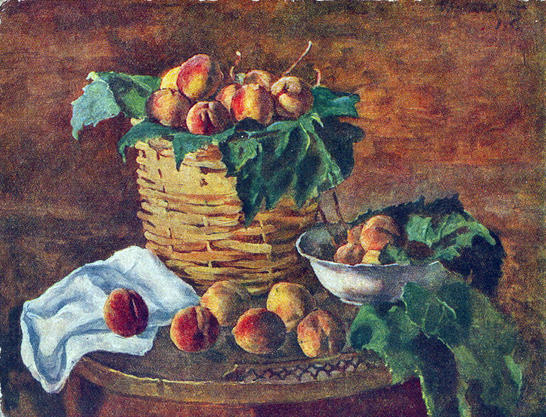 Still Life. Peaches. (1935) Pyotr Konchalovsky tablo - Dekolata