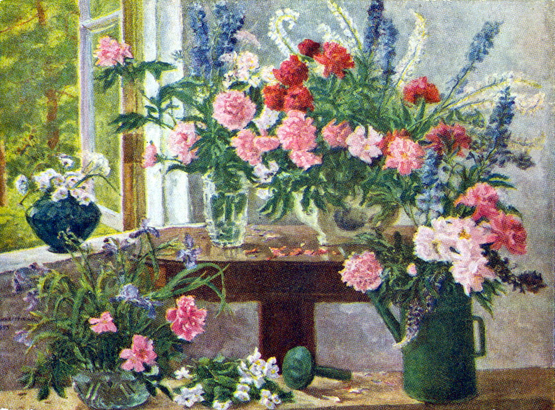 Still Life. Peonies and delphinium. (1953) Pyotr Konchalovsky tablo - Dekolata