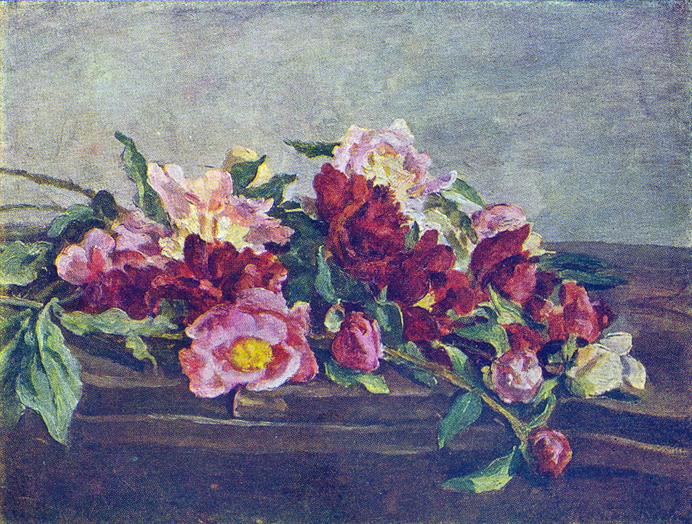 Still Life. Peonies on the table. (1933) Pyotr Konchalovsky tablo - Dekolata