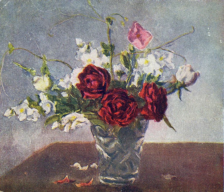Still Life. Red roses. (1952) Pyotr Konchalovsky tablo - Dekolata