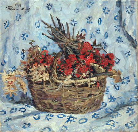 Still Life. Rowan on blue. (1947) Pyotr Konchalovsky tablo - Dekolata