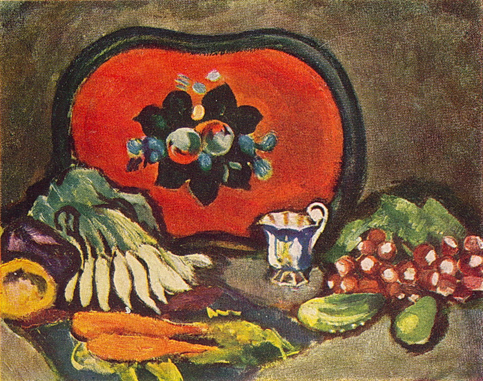 Still Life. Tray and vegetables. (1910) – Pyotr Konchalovsky Tablo