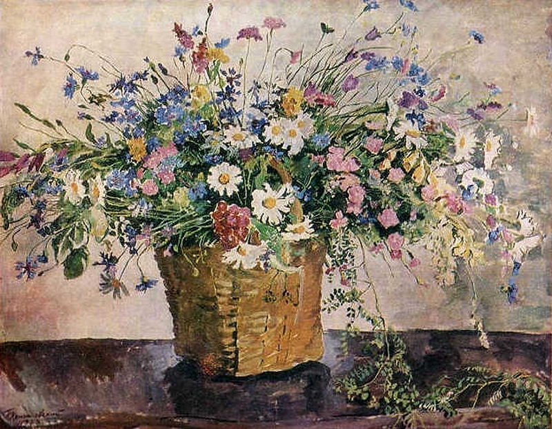 Still Life. Wildflowers. (1938) Pyotr Konchalovsky tablo - Dekolata