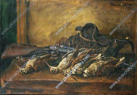Still Life. Woodcock and gun. (1934) Pyotr Konchalovsky tablo - Dekolata