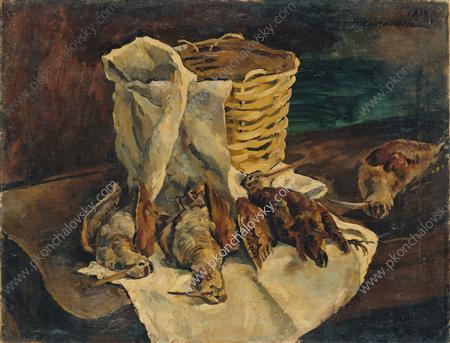 Still Life. Woodcocks with a basket. (1934) Pyotr Konchalovsky tablo - Dekolata