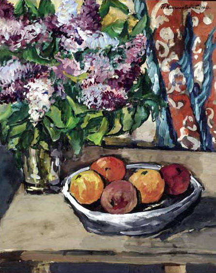 Still life with lilac and orange (1927) Pyotr Konchalovsky tablo - Dekolata