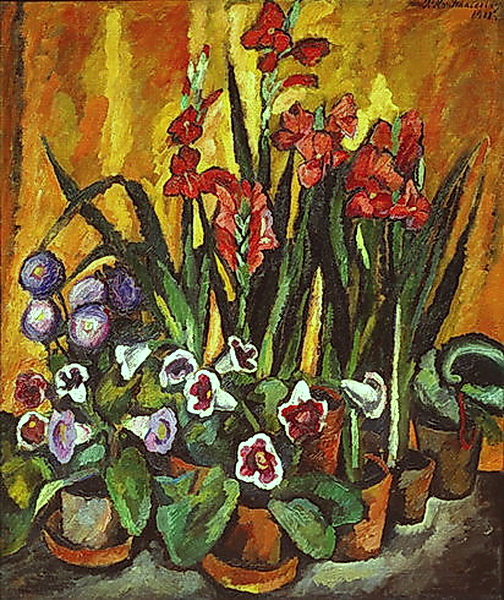 Still life with red gladioli (1915) Pyotr Konchalovsky tablo - Dekolata