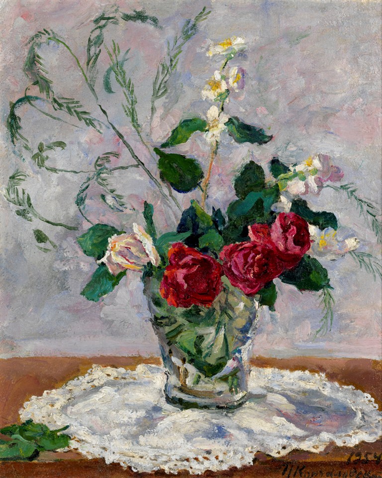 Still life with roses, jasmine and asparagus (1954) Pyotr Konchalovsky tablo - Dekolata